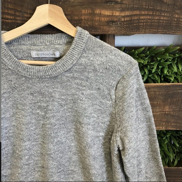 Outerknown Solid Gray Knit Sweater Size Large - Picture 4 of 6